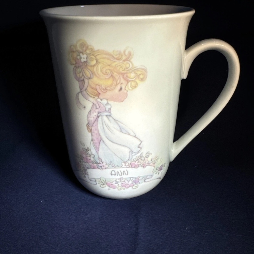 Precious Moments Cream and Pink Ceramic Mug “ANN”